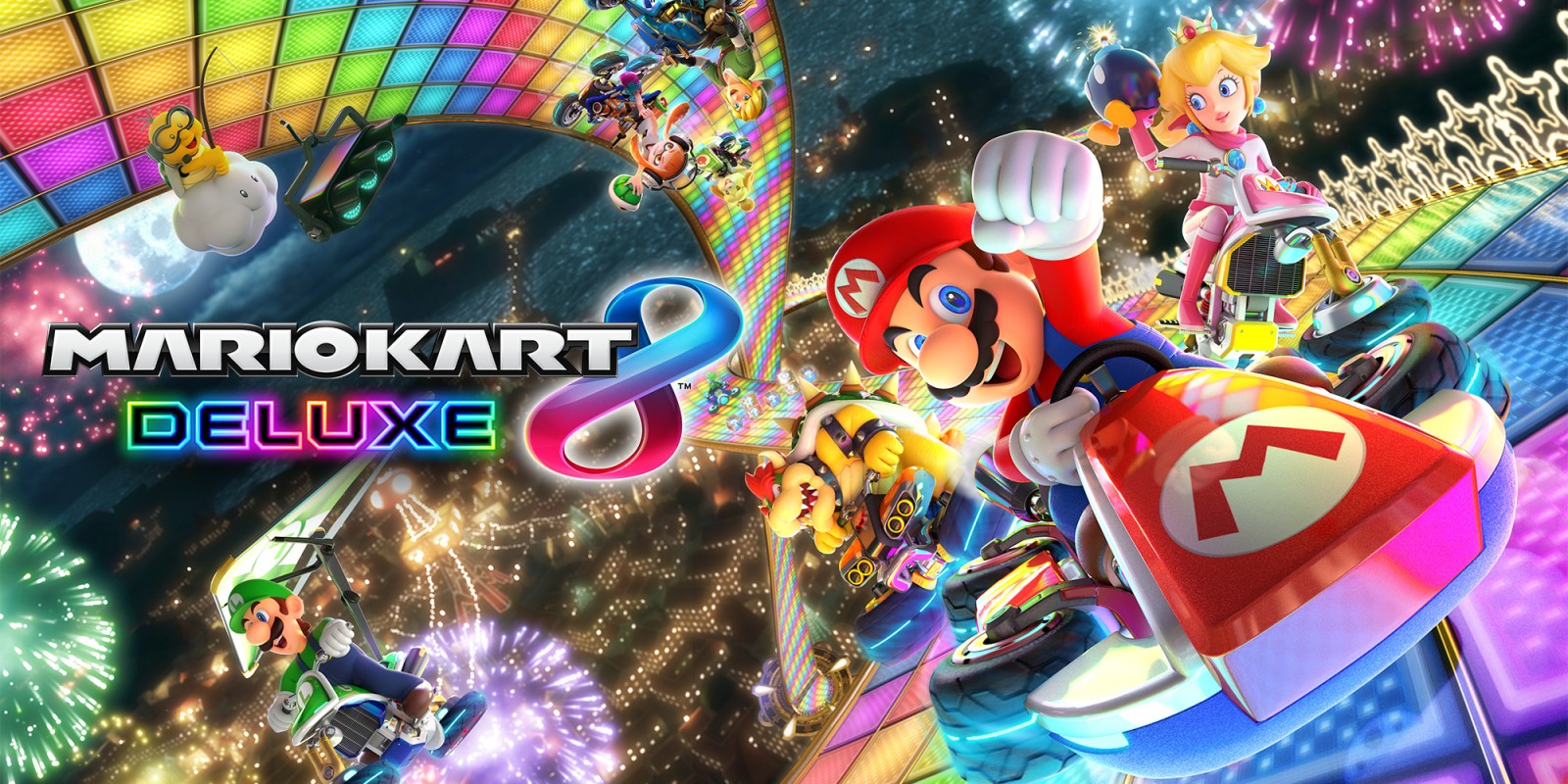 Mario-kart-8-deluxe Gameplay van Mario Kart 8 Deluxe met racers op de Nintendo Switch